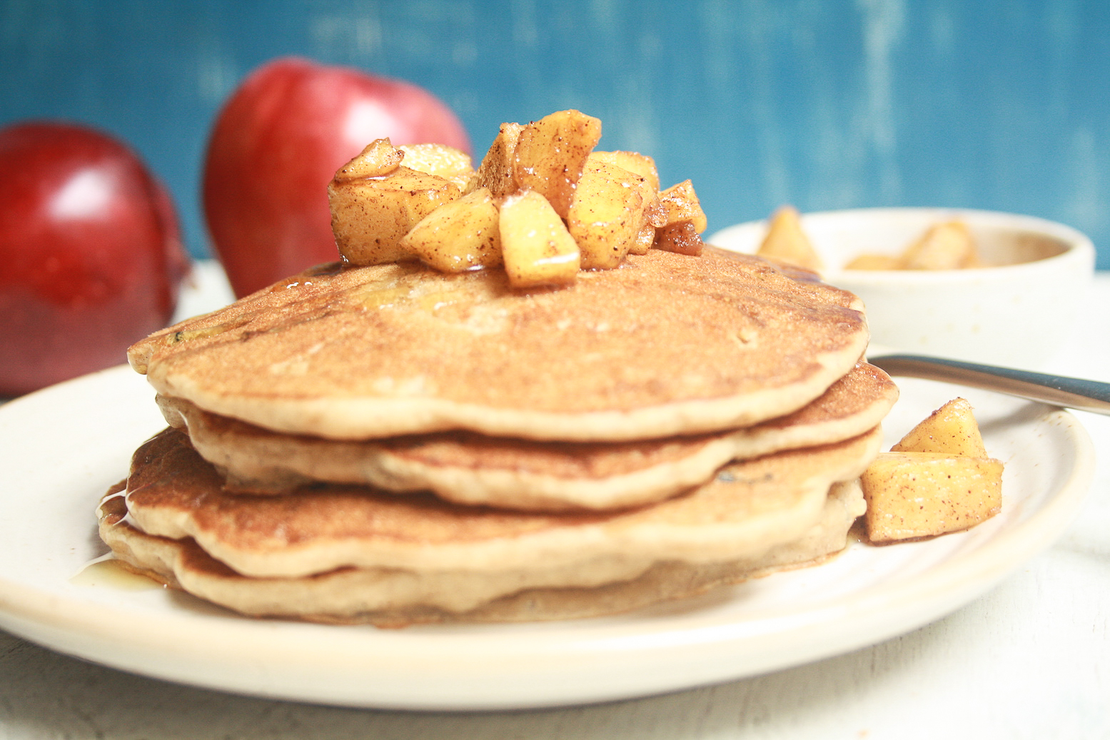 Apple pancakes on plate